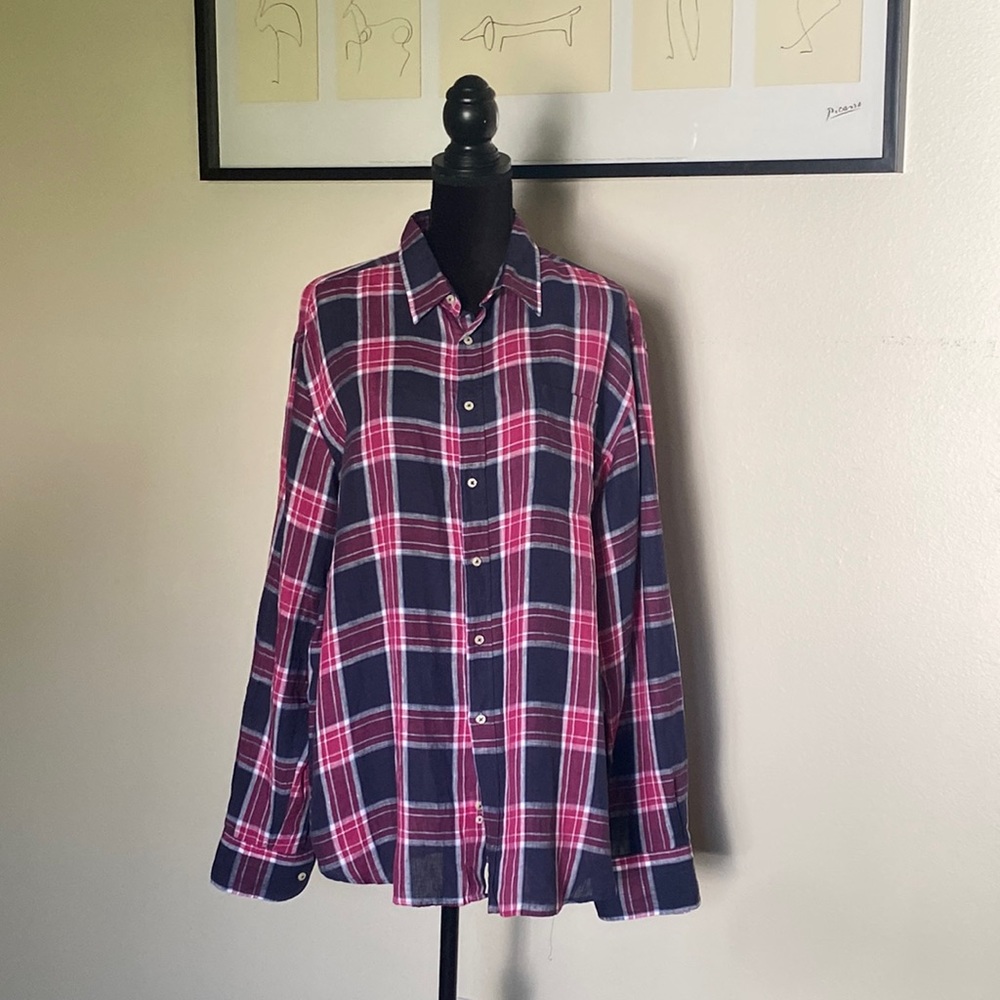 Mason’s linen bottom-down shirt